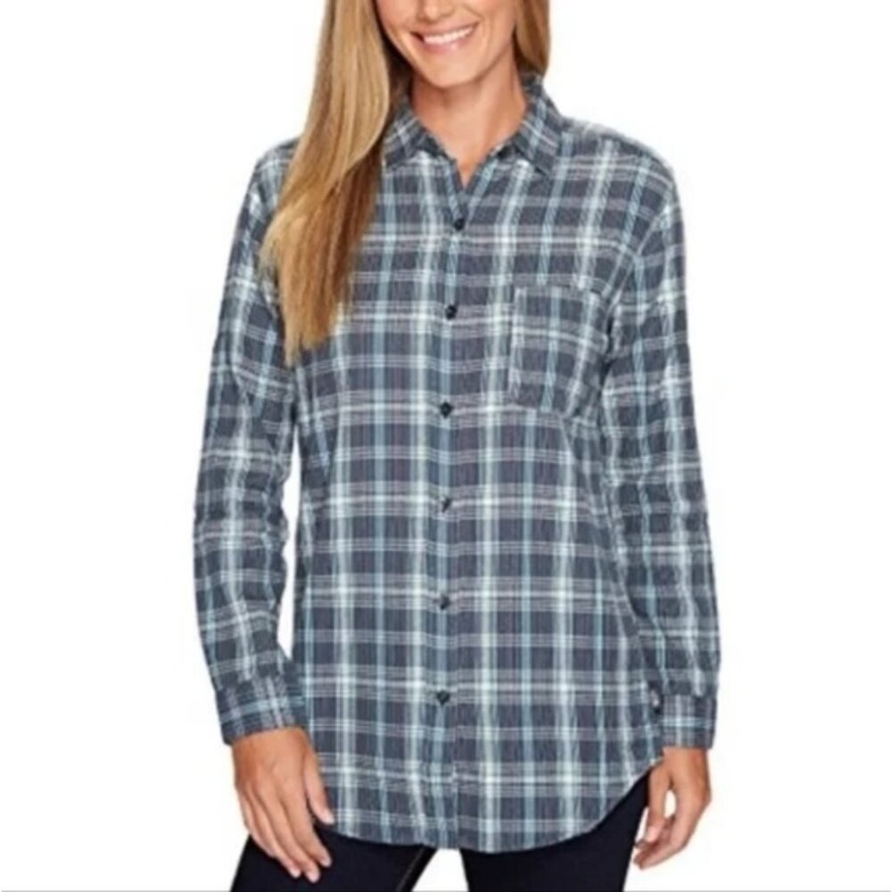 The North Face Berkeley Boyfriend Plaid Button Up Shirt S Hiking Outdoor Cabin